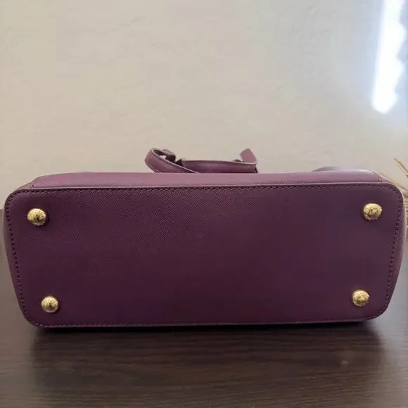 Michael Kors Jet Set Leather Tote Purple Saffiano Large Top Zip Handbag - Picture 6 of 7